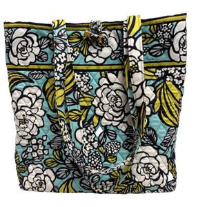 Vera Bradley Tote Bag 14" x 13" Island Blooms Good Condition Inside Pockets GUC